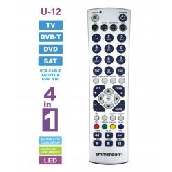Pilot uniwersalny 4w1 TV /DVB-T/DVD//SAT U-12